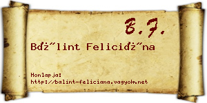 Bálint Feliciána névjegykártya