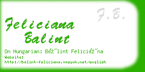feliciana balint business card
